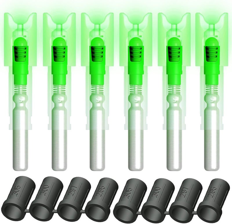Linpeng 6PCS Crossbow Lighted Nocks for Bolts with .285”/.297”/.300”/.305” Bushings with ON/Off Switch LED Arrow Nocks - Image 1